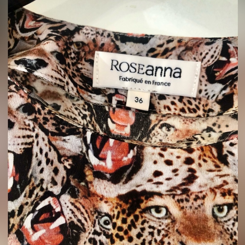 AMAZING 100% silk roseanna cheetah midi dress 36 FR